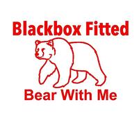 Blackbox Fitted Sticker Bear With Me Funny Car Decal Insurance Black box 200mm (Red)