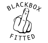 Blackbox Fitted Sticker Middle Finger Funny Car Young driver MORE GREAT STICKERS AVAILABLE (200x220mm, BLACK)