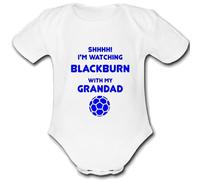 BLACKBURN present from GRANDAD for a gift Football Unique Baby Vest Grow Babygrow Cute PERSONALISED Custom Boys Girls Unisex ROVERS