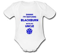 BLACKBURN present from UNCLE for a gift Football Unique Baby Vest Grow Babygrow Cute PERSONALISED Custom Boys Girls Unisex ROVERS