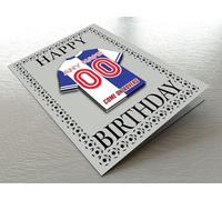 BLACKBURN ROVERS FOOTBALL BIRTHDAY CARD - CUSTOMISED FOOTBALL SHIRT THEMED FRIDGE MAGNET BIRTHDAY CARD - THE BEST A FAN CAN GET!