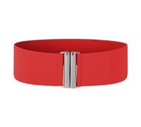 BlackButterfly 3 Inch Elastic Vertical Buckle Waist Belt (Red, 4XL)