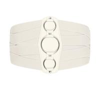 BlackButterfly 7 Inch Wide Lattice Corset Waspie Elastic Waist Belt (Beige, XL)