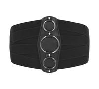 BlackButterfly 7 Inch Wide Lattice Corset Waspie Elastic Waist Belt (Black, M)