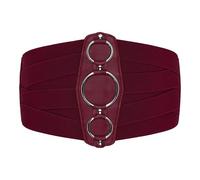 BlackButterfly 7 Inch Wide Lattice Corset Waspie Elastic Waist Belt (Red, XL)