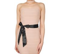 BlackButterfly Bridal Wedding Bridesmaid Satin Sash Belt (Black, 5 CM X 250 CM)