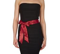 BlackButterfly Bridal Wedding Bridesmaid Satin Sash Belt (Burgundy, 10 CM X 250 CM)