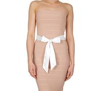 BlackButterfly Bridal Wedding Bridesmaid Satin Sash Belt (White, 5 CM X 250 CM)