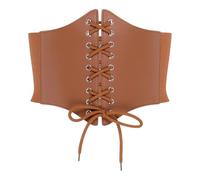 BlackButterfly Elastic Halloween Cosplay Costume Waist Tie-Up Waspie Corset Belt (Camel Brown, M)