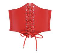 BlackButterfly Elastic Halloween Cosplay Costume Waist Tie-Up Waspie Corset Belt (Red, L)