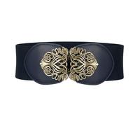 BlackButterfly Elastic Vintage Buckle Belt, Midnight Blue, XXL