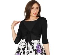 BlackButterfly Front Tie Up Bolero Shrug (Black, M)
