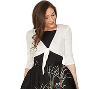 BlackButterfly Front Tie Up Bolero Shrug (Ivory, S)