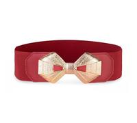 BlackButterfly Geometric Bow Waist Belt, Red, L