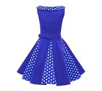 BlackButterfly Girls Alexia Polka Dot Dress, Royal Blue, 11-12 Years