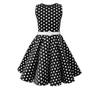 BlackButterfly Girls Audrey Dress, Black Polka Dot, 13-14 Years