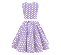 BlackButterfly Girls Audrey Dress, Purple Polka Dot, 13-14 Years