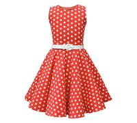 BlackButterfly Girls Audrey Dress, Red Polka Dot, 11-12 Years