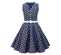 BlackButterfly Girls Holly Polka Dot Dress | Circle Skirt, Sleeveless, Collared Neckline, Buttoned Front, Fully Lined, Removable Belt, Twirl-Ready Volume, Ages 3-14