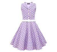 BlackButterfly Girls Holly Polka Dot Dress, Purple, 3-4 Years