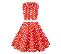 BlackButterfly Girls Holly Polka Dot Dress, Red, 3-4 Years