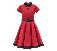 BlackButterfly Girls Lucy Clarity Dress, Red, 13-14 Years