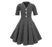 BlackButterfly Girls Sabrina Polka Dot Dress, Black, 7-8 Years