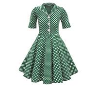 BlackButterfly Girls Sabrina Polka Dot Dress, Green, 7-8 Years