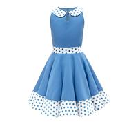 BlackButterfly Girls Zoey Polka Dot Dress | Circle Skirt, Sleeveless, Peter Pan Collar, Contrast Trim Detail, Fully Lined, Back Zip, Ages 3-14