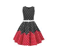 BlackButterfly Kids 'Amy' Vintage Polka Dot 50's Girls Dress (Black - Red Polka Dot, 5-6 Years)