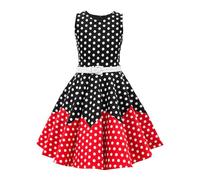 BlackButterfly Kids 'Amy' Vintage Polka Dot 50's Girls Dress (Black - Red Polka Dot, 7-8 Years)