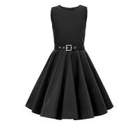 BlackButterfly Kids 'Audrey' Vintage Clarity 50's Children's Girls Dress (Black, 7-8 Years)