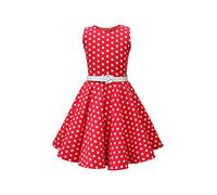 BlackButterfly Kids 'Audrey' Vintage Polka Dot 50's Girls Dress (Red Polka Dot, 13-14 Years)