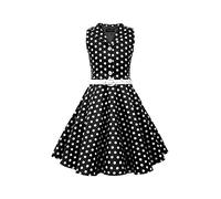 BlackButterfly Kids 'Holly' Vintage Polka Dot 50's Girls Dress (Black, 3-4 Years)