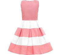 BlackButterfly Kids 'Lilly' Vintage Striped 50's Children's Girls Dress (Pink, 9-10 Years)
