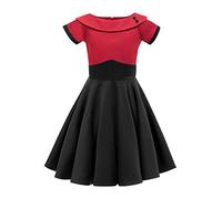 BlackButterfly Kids 'Valerie' Vintage Clarity 50's Girls Dress (Red, 9-10 Years)