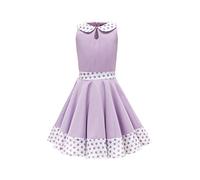 BlackButterfly Kids 'Zoey' Vintage Polka Dot 50's Girls Dress (Lilac, 3-4 Years)