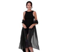 BlackButterfly Metallic Sparkle Bridal Wedding Party Evening Shawl Pashmina Wrap (Black, One Size)
