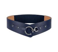 BlackButterfly O-Ring Hook Elastic Waist Belt | Wide Faux Leather Front, Multi-Angle O-Ring Closure, Elastic Tab Back, Cinches the Waist, Sizes S-XXL