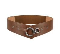BlackButterfly O-Ring Hook Elastic Waist Belt | Wide Faux Leather Front, Multi-Angle O-Ring Closure, Elastic Tab Back, Cinches the Waist, Sizes S-XXL