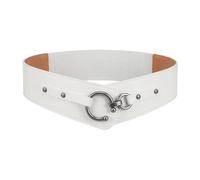 BlackButterfly O-Ring Hook Elastic Waist Belt | Wide Faux Leather Front, Multi-Angle O-Ring Closure, Elastic Tab Back, Cinches the Waist, Sizes S-XXL