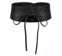 BlackButterfly Obi Waist Band Self Knot Tie Up Cinch Belt (Black, S-M)