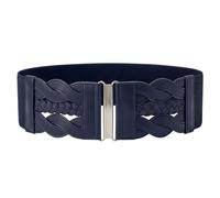 BlackButterfly Retro Braided Buckle Belt, Midnight Blue, XL