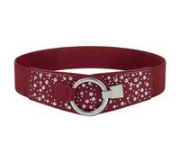 BlackButterfly Ring Hook Buckle Belt, Red, XL