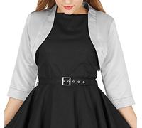 BlackButterfly Satin Bolero Jacket - Half Sleeve (Silver, 5XL)