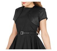 BlackButterfly Satin Bolero Jacket - Short Sleeve (Black, 3XL)