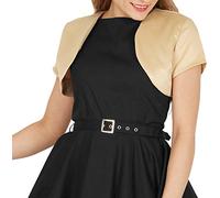 BlackButterfly Satin Bolero Jacket - Short Sleeve (Champagne Gold, 4XL)