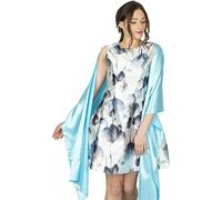 BlackButterfly Satin Shawl Bridesmaid Wedding Wrap Scarf (Aqua, 19W / 95L)