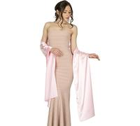 BlackButterfly Satin Shawl Bridesmaid Wedding Wrap Scarf (Baby Pink, 19W / 95L)