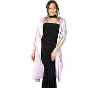 BlackButterfly Satin Shawl Bridesmaid Wedding Wrap Scarf (Lilac, 19W / 95L)